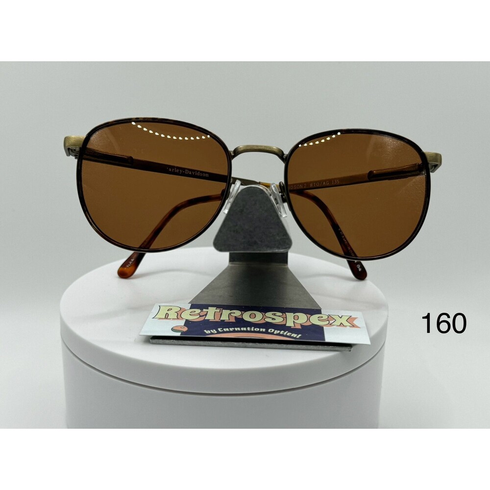 Vintage NOS Oversize Sunglasses Harley Davidson Tortoise & Antique Gold
